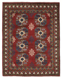  158X201 Afghan Fine Teppich Dunkelrot/Schwarz Afghanistan Carpetvista