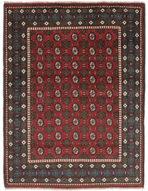  157X203 Afghan Fine Teppe Svart/Mørk Rød Afghanistan Carpetvista