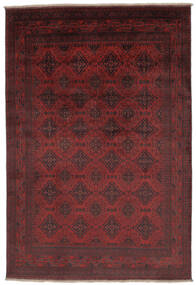 199X291 Tappeto Afghan Khal Mohammadi Orientale Nero/Rosso Scuro (Lana, Afghanistan) Carpetvista
