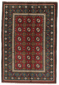  103X150 Afghan Fine Vloerkleed Zwart/Donkerrood Afghanistan Carpetvista