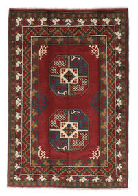 102X150 Χαλι Ανατολής Afghan Fine Μαύρα/Σκούρο Κόκκινο (Μαλλί, Αφγανικά) Carpetvista