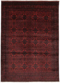 250X341 Dywan Orientalny Afgan Khal Mohammadi Czarny/Ciemnoczerwony Duży (Wełna, Afganistan) Carpetvista