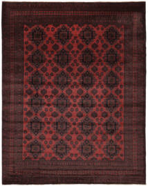  308X387 Afghan Khal Mohammadi Vloerkleed Zwart/Donkerrood Afghanistan Carpetvista