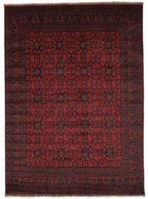 252X348 Dywan Orientalny Afgan Khal Mohammadi Czarny/Ciemnoczerwony Duży (Wełna, Afganistan) Carpetvista