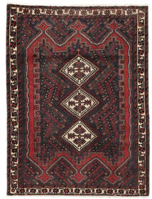 123X163 Afshar Rug Black/Dark Red Persia/Iran Carpetvista