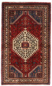 Dywan Orientalny Hamadan 92X150 Czarny/Ciemnoczerwony (Wełna, Persja/Iran)