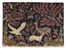  Orientalischer Kashmar Fine Teppich 64X89 Schwarz/Braun Wolle, Persien/Iran Carpetvista