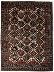 316X419 Alfombra Oriental Yalameh Negro/Marrón Grande (Lana, Persia/Irán) Carpetvista