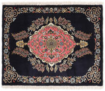  Orientalischer Ghom Kork/Seide Teppich 67X85 Schwarz/Braun Wolle, Persien/Iran Carpetvista
