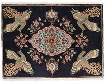 Kashmar Fine Teppich 66X92 Schwarz/Braun Wolle, Persien/Iran Carpetvista