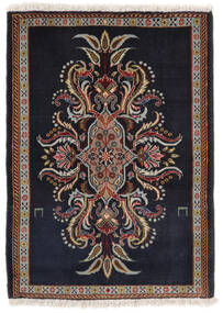 Keshan Fine Teppich 61X85 Schwarz/Braun Wolle, Persien/Iran Carpetvista