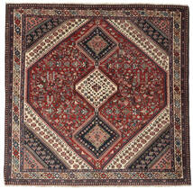絨毯 ペルシャ ヤラメー 198X204 正方形 ブラック/ダークレッド (ウール, ペルシャ/イラン)