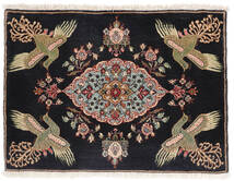 Kashmar Fine Teppich 65X90 Schwarz/Braun Wolle, Persien/Iran Carpetvista