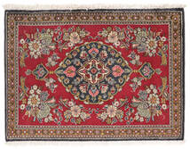  Qum Kork/Silk Rug 65X90 Persian Dark Red/Brown Small Carpetvista