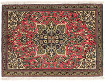  Persisk Ghom Kork/Silke Teppe 60X85 Mørk Rød/Svart ( Persia/Iran)