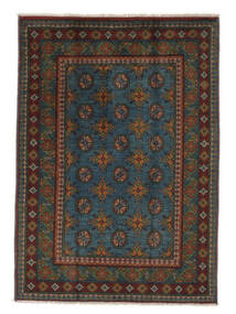 99X140 Afghan Fine Teppich Orientalischer Schwarz/Braun (Wolle, Afghanistan) Carpetvista