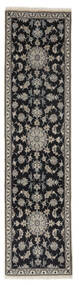  Orientalsk Nain Teppe 76X306Løpere Svart/Brun Ull, Persia/Iran Carpetvista