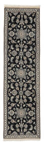  Oriental Nain Rug 77X298 Runner
 Black/Brown Wool, Persia/Iran Carpetvista