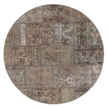 絨毯 Patchwork - Persien/Iran Ø 150 ラウンド 茶色 (ウール, ペルシャ/イラン)