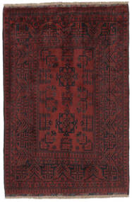 98X146 Afghan Khal Mohammadi Teppich Orientalischer Schwarz/Dunkelrot (Wolle, Afghanistan) Carpetvista