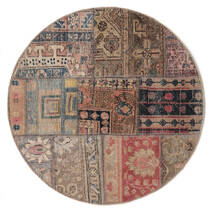 Patchwork - Persien/Iran Teppich Ø 100 Rund Braun/Schwarz Wolle, Persien/Iran Carpetvista