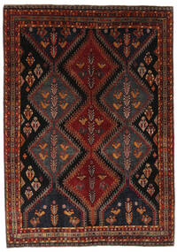 209X293 Tappeto Orientale Ghashghai Fine Nero/Rosso Scuro (Lana, Persia/Iran) Carpetvista