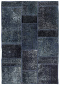 絨毯 Patchwork - Persien/Iran 105X153 ブラック/ダークブルー (ウール, ペルシャ/イラン)
