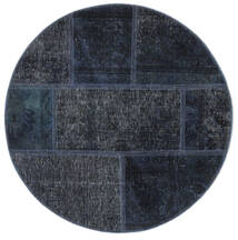 Ø 100 Patchwork - Persien/Iran Round Rug Black/Dark Blue Persia/Iran Carpetvista