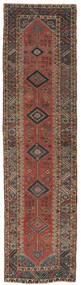 Heriz Ca. 1930 Teppich 100X377 Läufer Schwarz/Dunkelrot Wolle, Persien/Iran