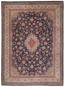 Sarough Vloerkleed 315X421 Donkerrood/Zwart Groot Wol, Perzië/Iran Carpetvista