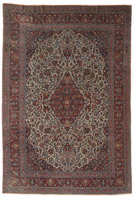  Persan Antic Kashan Ca. 1900 Covor 217X320 Negru/Dark Red