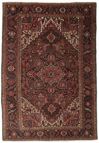 236X336 Tapete Antigo Heriz Ca. 1920 Oriental Preto/Vermelho Escuro (Lã, Pérsia/Irão)