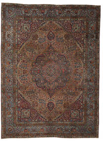 Tapis Antique Kerman Ca. 1920 306X401 Noir/Marron Grand (Laine, Perse/Iran)