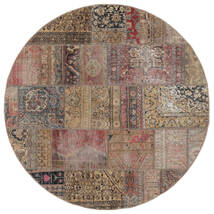  Ø 200 Patchwork - Persien/Iran Teppich Moderner Rund Braun/Schwarz (Wolle, Persien/Iran) Carpetvista