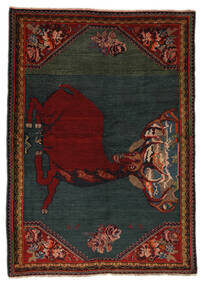 絨毯 オリエンタル アンティーク Karabag Ca. 1940 135X191 ブラック/ダークレッド (ウール, アゼルバイジャン/ロシア)