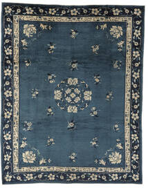  中国 アンティーク Peking Ca. 1900 絨毯 270X340 ウール 黒/紺色の 大 