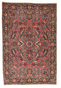 Tapis Sarough Ca.1920 133X200 Rouge Foncé/Noir (Laine, Perse/Iran)