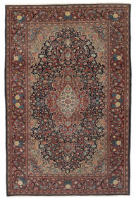 Antik Keshan Ca. 1900 Teppich 136X200 Schwarz/Braun Wolle, Persien/Iran