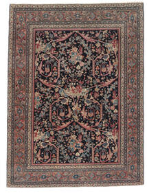  139X186 Antiek Sarough Ca. 1900 Vloerkleed Zwart/Bruin Perzië/Iran