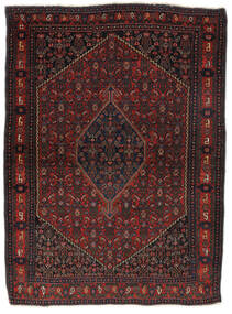 Tapis Persan Antique Senneh Ca. 1930 110X147 Noir/Rouge Foncé (Laine, Perse/Iran)