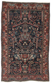  132X210 Antiek Mahal Ca. 1900 Vloerkleed Zwart/Donkerrood Perzië/Iran
