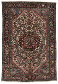 140X200 絨毯 アンティーク リリアン Ca. 1900 オリエンタル ブラック/ダークレッド (ウール, ペルシャ/イラン)