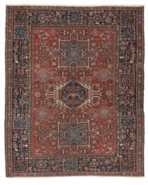 絨毯 オリエンタル ヘリーズ Ca. 1920 151X185 ブラック/ダークレッド (ウール, ペルシャ/イラン)