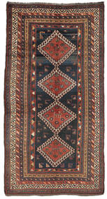 126X236 絨毯 オリエンタル アンティーク カシュガイ Ca. 1920 ブラック/ダークレッド (ウール, ペルシャ/イラン)
