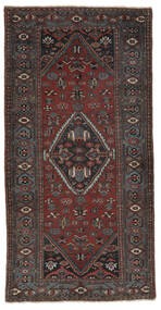 絨毯 アンティーク Malayer Ca. 1920 108X210 ブラック/ダークレッド (ウール, ペルシャ/イラン)