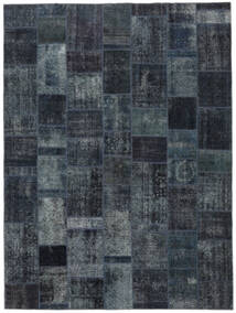 絨毯 ペルシャ パッチワーク 304X405 ブラック/ダークブルー 大きな (ウール, ペルシャ/イラン)