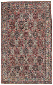 278X483 Tapis Antique Kerman Ca. 1900 D'orient Marron/Rouge Foncé Grand (Laine, Perse/Iran)
