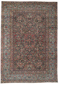  Oosters Antiek Kerman Ca. 1900 Vloerkleed 257X367 Bruin/Zwart Groot Wol, Perzië/Iran