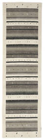 87X300 絨毯 ギャッベ インド モダン 廊下 カーペット 茶色/イエロー (ウール, インド) Carpetvista