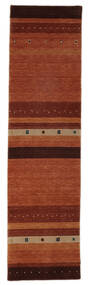  ギャッベ インド 絨毯 80X300 ウール ダークレッド/ブラック 小 Carpetvista